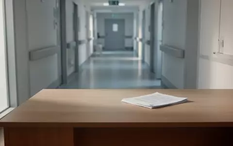 Ein minimalistischer, heller Beratungsraum mit einem einzelnen Dokument auf einem Holztisch in einer medizinischen Umgebung. - Foto: über boerse-global.de