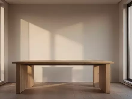 Ein minimalistisch eingerichtetes Heimbüro mit einem leeren Schreibtisch und einfallendem Tageslicht. - Foto: über boerse-global.de