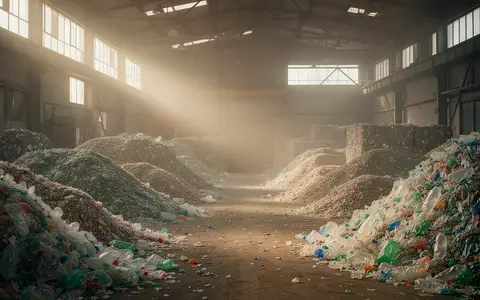 Haufen aus sortierten Kunststoffflocken in einer industriellen Recyclinganlage bei natürlichem Licht. - Foto: über boerse-global.de
