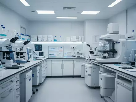 Ein modernes, steriles medizinisches Labor mit hochwertigen Diagnosegeräten in einer professionellen klinischen Umgebung. - Foto: über boerse-global.de
