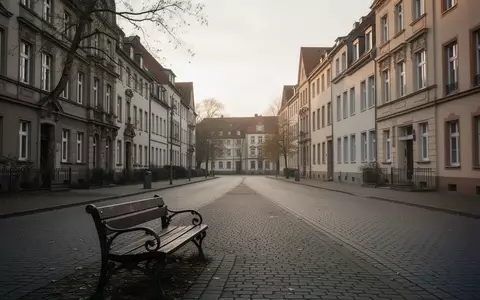 Eine leere, ruhige Wohnstraße in einer deutschen Stadt mit einer Parkbank im Vordergrund. - Foto: über boerse-global.de