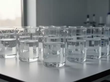 Saubere Glasbecher mit klarem Wasser in einer sterilen Laborumgebung bei natürlichem Licht. - Foto: über boerse-global.de