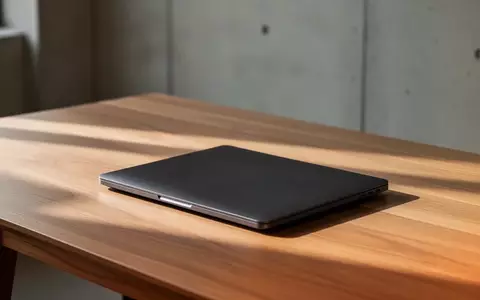 Ein geschlossener Laptop auf einem schlichten Holztisch in einer ruhigen, minimalistischen Umgebung. - Foto: über boerse-global.de