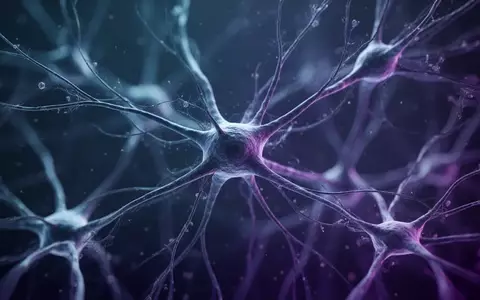 Mikroskopische Aufnahme von neuronalen Netzwerken in Blau- und Violetttönen. - Foto: über boerse-global.de