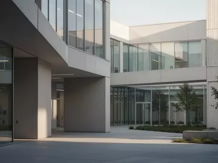 Moderne architektonische Fassade eines klinischen Forschungsgebäudes mit klaren Linien und natürlichem Lichteinfall. - Foto: über boerse-global.de