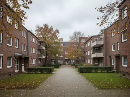 Ein städtisches Wohnquartier mit Backsteingebäuden und Gehwegen an einem bewölkten Tag. - Foto: über boerse-global.de
