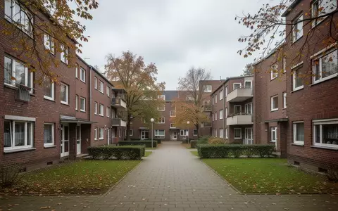 Ein städtisches Wohnquartier mit Backsteingebäuden und Gehwegen an einem bewölkten Tag. - Foto: über boerse-global.de