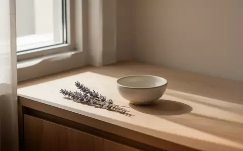 Ein minimalistisch gestalteter Raum mit weichem Licht, einer Holzoberfläche und Lavendel, der eine Atmosphäre der Entspannung vermittelt. - Foto: über boerse-global.de