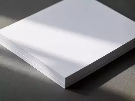 Ein Stapel weißer Papierbögen auf einer dunklen, strukturierten Oberfläche in natürlichem Licht. - Foto: über boerse-global.de