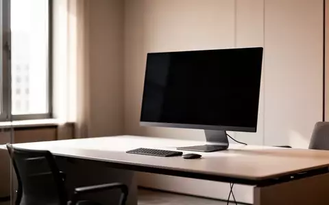 Ein moderner, aufgeräumter Büroarbeitsplatz mit einem ausgeschalteten Monitor in einer hellen, professionellen Umgebung. - Foto: über boerse-global.de