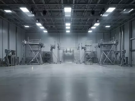 Eine moderne, weitläufige Industriehalle mit Betonboden und technischer Ausstattung zur Simulation von Einsatzszenarien. - Foto: über boerse-global.de