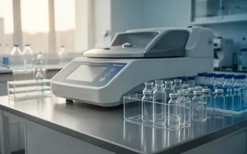Ein steriles, modernes klinisches Labor mit medizinischen Glasphiolen auf einer Edelstahlarbeitsfläche. - Foto: über boerse-global.de