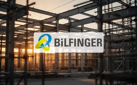 Abstrakte Darstellung einer modernen Baustelle bei Sonnenuntergang als Symbol für industrielle Veränderung. - Foto: über boerse-global.de