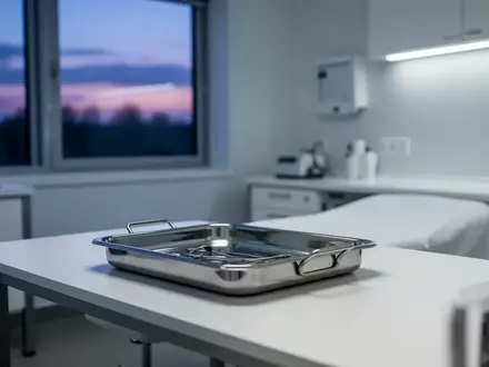 Ein minimalistischer, steriler Behandlungsraum in einer medizinischen Einrichtung mit weichem Tageslicht. - Foto: über boerse-global.de