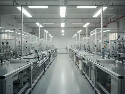 Eine moderne, saubere Fertigungshalle in einer indischen Industrieanlage mit Fokus auf präzise Produktionstechnik. - Foto: über boerse-global.de