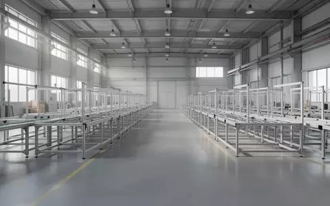 Eine weitläufige, moderne Industriehalle mit Betonboden und natürlichem Lichteinfall ohne sichtbare Maschinen oder Personen. - Foto: über boerse-global.de