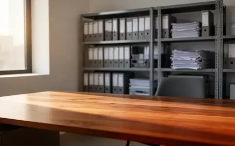 Ein aufgeräumter, minimalistischer Arbeitsplatz mit natürlichem Lichteinfall und Archivregalen im Hintergrund. - Foto: über boerse-global.de