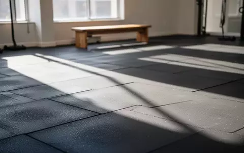 Ein minimalistischer, sonnendurchfluteter Fitnessraum mit dunklem Bodenbelag und sanften Schattenwürfen. - Foto: über boerse-global.de