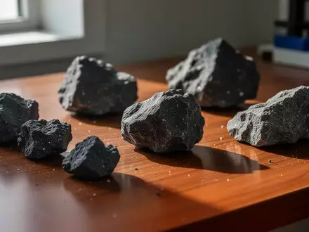 Nahaufnahme von verschiedenen Seltenerdmineralien auf einem Labortisch in natürlichem Licht. - Foto: über boerse-global.de