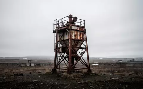 Verfallende industrielle Metallstrukturen in einer kargen Landschaft unter bewölktem Himmel. - Foto: über boerse-global.de