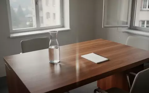 Ein minimalistischer, heller Behandlungsraum in einer Schweizer Arztpraxis mit einem leeren Schreibtisch und Tageslicht. - Foto: über boerse-global.de