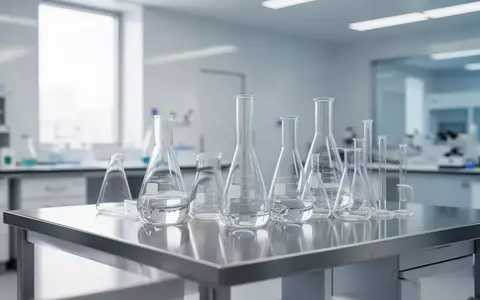 Moderne, sterile Laborumgebung mit gläsernen Laborgeräten auf einem Edelstahltisch in einem Forschungszentrum. - Foto: über boerse-global.de