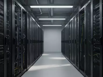 Moderne Serverraum-Infrastruktur mit geordneten Racks in einer industriellen Umgebung. - Foto: über boerse-global.de