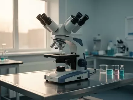 Ein medizinisches Mikroskop in einem klinischen Labor, das die wissenschaftliche Forschung an der Darmgesundheit symbolisiert. - Foto: über boerse-global.de