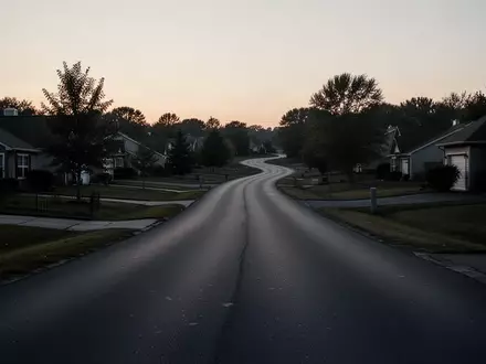 Eine leere, kurvenreiche Landstraße in der Dämmerung, die durch eine ruhige Landschaft führt. - Foto: über boerse-global.de