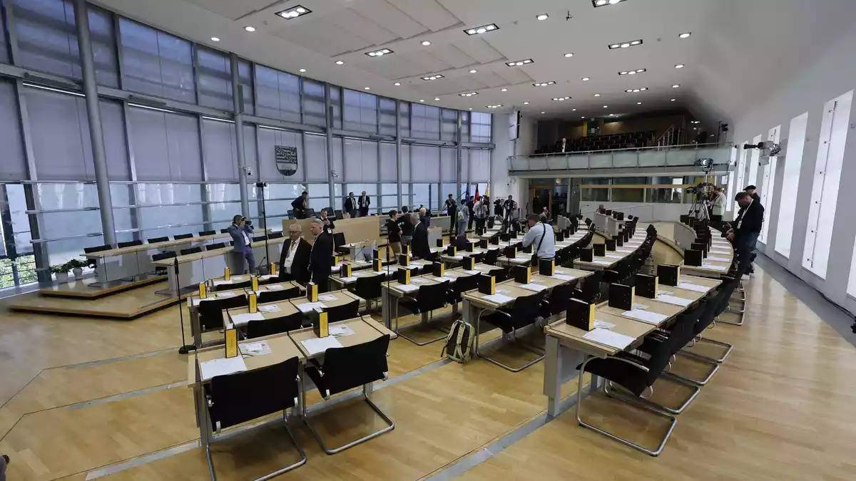 In diesem Saal soll erstmals ein AfD-Politiker zum Landtagspräsidenten gewählt werden.  - Bild: Jan Woitas/dpa
