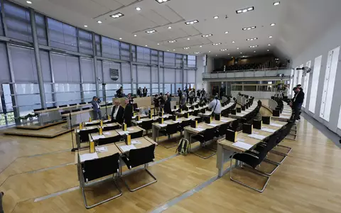 In diesem Saal soll erstmals ein AfD-Politiker zum Landtagspräsidenten gewählt werden.  - Foto: Jan Woitas/dpa