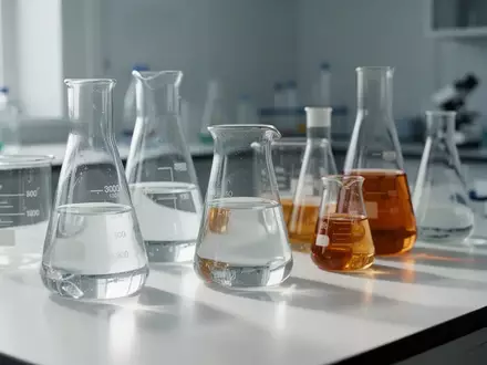 Laborumgebung mit Glasgefäßen und wissenschaftlichen Geräten auf einem sauberen Labortisch. - Foto: über boerse-global.de
