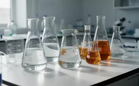 Laborumgebung mit Glasgefäßen und wissenschaftlichen Geräten auf einem sauberen Labortisch. - Foto: über boerse-global.de