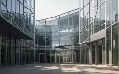 Moderne Büroarchitektur mit geometrischer Glasfassade und klaren Linien bei Tageslicht. - Foto: über boerse-global.de