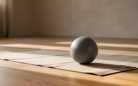 Ein einzelner Massageball auf einer Yogamatte in einem hellen, aufgeräumten Raum zur Entspannung. - Foto: über boerse-global.de