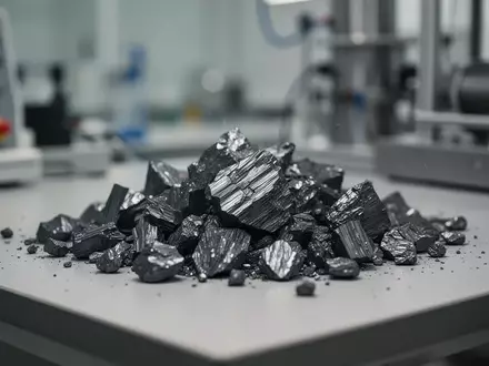 Nahaufnahme von Graphitflocken in einem modernen industriellen Laborumfeld. - Foto: über boerse-global.de