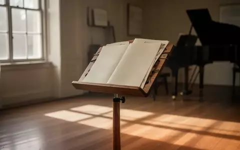 Ein heller, ruhiger Raum mit einem Notenständer und einem Klavier im Hintergrund, der eine wissenschaftliche und musikalische Lernumgebung symbolisiert. - Foto: über boerse-global.de