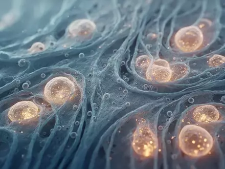 Mikroskopische Aufnahme von biologischem Gewebe mit sichtbaren zellulären Strukturen und mitochondrialen Prozessen. - Foto: über boerse-global.de