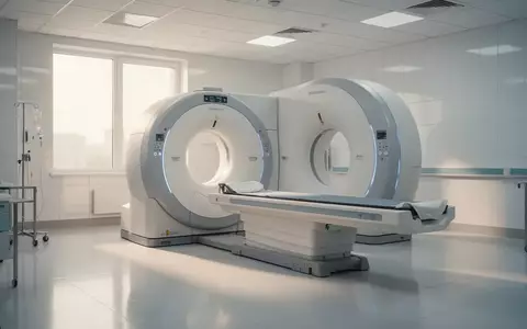 Ein heller, steriler Raum mit einem modernen Computertomographen in einer Klinik bei natürlichem Tageslicht. - Foto: über boerse-global.de
