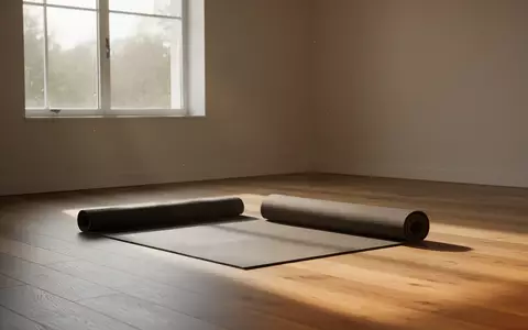 Ein heller, minimalistischer Raum mit einer ausgerollten Yogamatte auf einem Holzboden in natürlichem Sonnenlicht. - Foto: über boerse-global.de