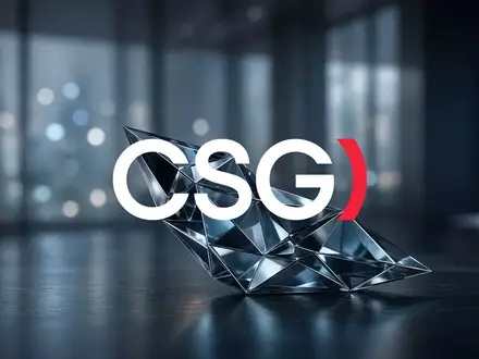 Abstrakte Darstellung eines bärischen Finanzmarktes mit einem abfallenden geometrischen Objekt vor blauem Bürohintergrund - Foto: über boerse-global.de