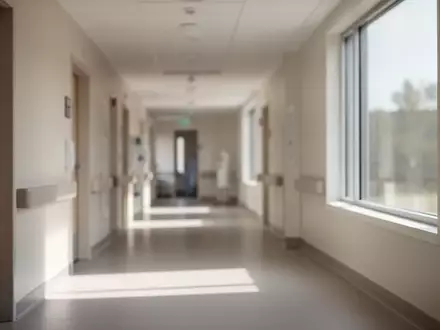 Ein heller, moderner Klinikflur in minimalistischem Design mit natürlichem Lichteinfall und ruhiger Atmosphäre. - Foto: über boerse-global.de
