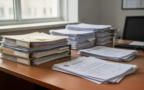 Ordentlich gestapelte Aktenordner und Dokumente auf einem Bürotisch in einer professionellen Arbeitsumgebung. - Foto: über boerse-global.de