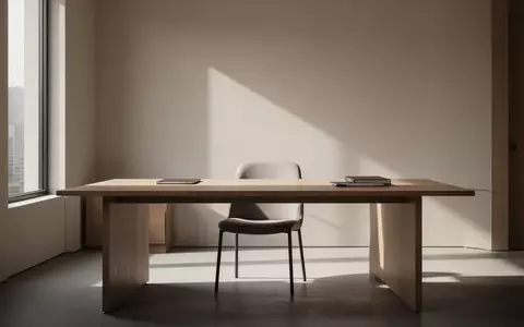 Ein minimalistisches, leeres Büro mit einfallendem Tageslicht, das auf einen leeren Schreibtisch und einen Stuhl fällt. - Foto: über boerse-global.de