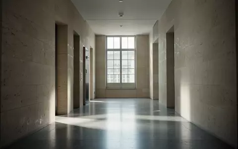 Ein minimalistischer, menschenleerer Flur in einem Regierungsgebäude mit Steinboden und hellem Tageslichteinfall. - Foto: über boerse-global.de