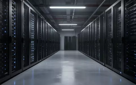 Reihen von Server-Racks in einem modernen Rechenzentrum bei gedimmter Beleuchtung. - Foto: über boerse-global.de