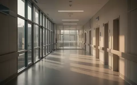 Ein heller, menschenleerer Krankenhausflur mit einfallendem Tageslicht und minimalistischer Architektur. - Foto: über boerse-global.de