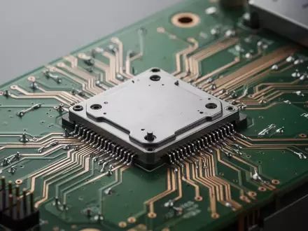 Nahaufnahme einer elektronischen Leiterplatte mit Sicherheitsmodul-Hardware in einer professionellen technischen Umgebung. - Foto: über boerse-global.de