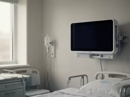 Ein steriler, leerer Krankenhausraum mit einem ausgeschalteten Herzmonitor an der Wand. - Foto: über boerse-global.de
