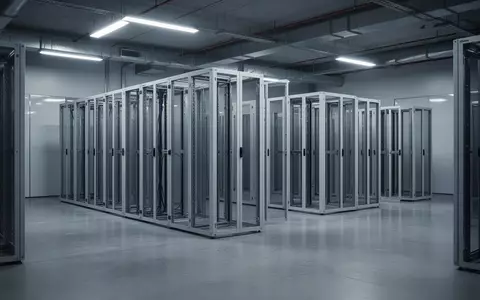 Ein moderner, aufgeräumter Serverraum mit leeren Serverschränken in einer professionellen IT-Umgebung. - Foto: über boerse-global.de